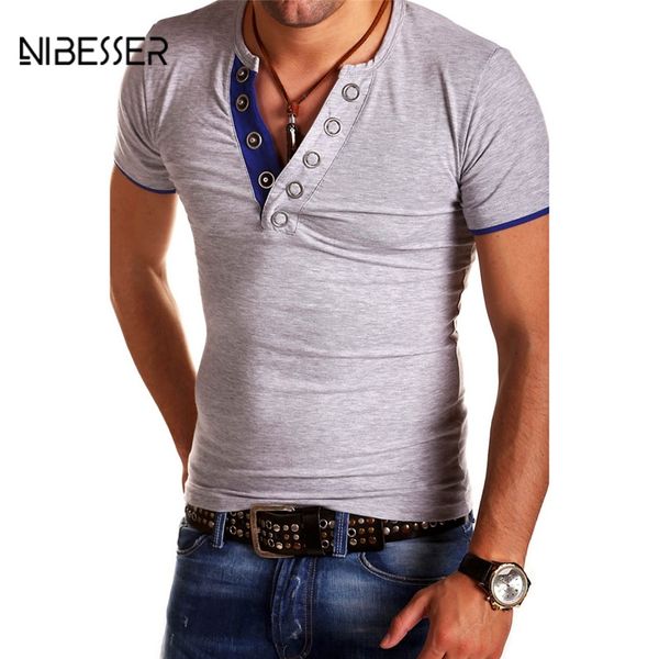 nibesser brand v-neck men tshirts short sleeve plus size t-shirts male patchwork plain undershirt summer slim tee clothes, White;black
nibesser brand v-neck men tshirts short sleeve plus size t-shirts male patchwork plain undershirt summer slim tee clothes, White;black