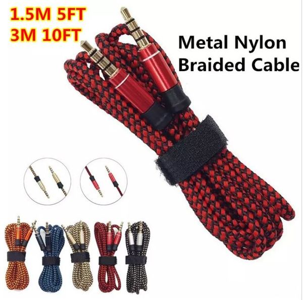 3M 10FT 3.5MM Braid Aux Cable Unbroken Metal connector Car audio extension Cable Male to Male Universal For Mobile phones , Tablet PC, ipod
3M 10FT 3.5MM Braid Aux Cable Unbroken Metal connector Car audio extension Cable Male to Male Universal For Mobile phones , Tablet PC, ipod