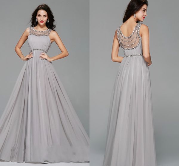 gray 2019 prom dresses a line chiffon scoop beading backless floor-length elegant sleeveless long evening dress formal dress, Black
gray 2019 prom dresses a line chiffon scoop beading backless floor-length elegant sleeveless long evening dress formal dress, Black