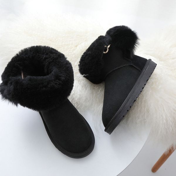2018 winter new fur ball snow boots australia classic sheep fur one in the boots children thick warm cotton shoes, Black
2018 winter new fur ball snow boots australia classic sheep fur one in the boots children thick warm cotton shoes, Black