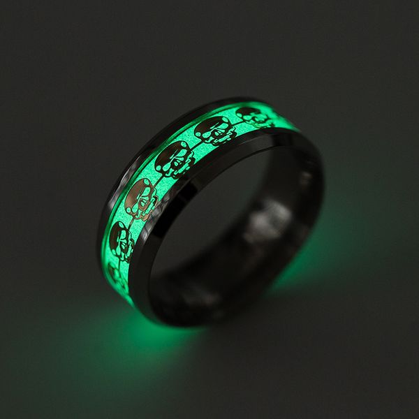 luminous skull steel ring classic retro punk european and american rings creative jewelry men's gifts can be customized, Golden;silver
luminous skull steel ring classic retro punk european and american rings creative jewelry men's gifts can be customized, Golden;silver