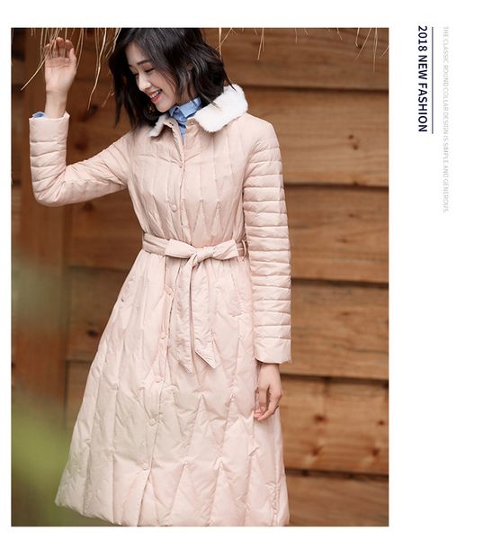 2018 winter wear new down jacket 2018 new women's wear long sleeve belt of fur collar show thin and long style jacket 90172, Black
2018 winter wear new down jacket 2018 new women's wear long sleeve belt of fur collar show thin and long style jacket 90172, Black