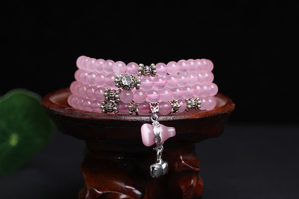 new fashion 6mm pink quartz beads tibetan buddhist 108 prayer beads bracelets gourd mala prayer bracelet for meditation, Golden;silver
new fashion 6mm pink quartz beads tibetan buddhist 108 prayer beads bracelets gourd mala prayer bracelet for meditation, Golden;silver