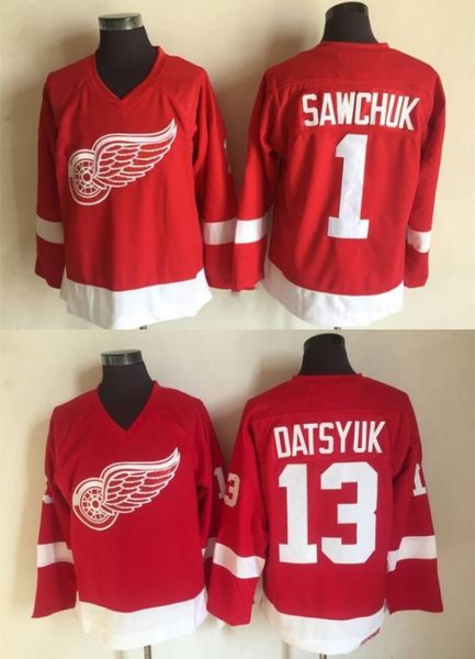 Detroit Red Wings Jersey #1 Terry Sawchuk 13 Pavel Datsyuk Jersey Red 100% Stitched Hockey Jerseys
Detroit Red Wings Jersey #1 Terry Sawchuk 13 Pavel Datsyuk Jersey Red 100% Stitched Hockey Jerseys