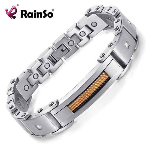 rainso magnetic bracelets 2018 new fashion jewelry 316l stainless steel bracelets for men & women 8.5" bio energy bangle, Black
rainso magnetic bracelets 2018 new fashion jewelry 316l stainless steel bracelets for men & women 8.5" bio energy bangle, Black