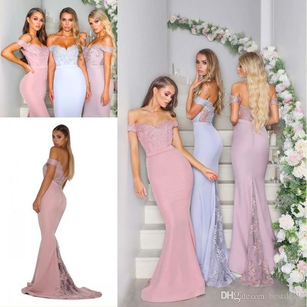 purple blush pink mermaid bridesmaid dresses off shoulder lace applique floor length wedding maid of honor dresses robes de demoiselle, White;pink
purple blush pink mermaid bridesmaid dresses off shoulder lace applique floor length wedding maid of honor dresses robes de demoiselle, White;pink