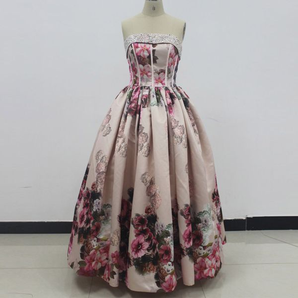 real ps women strapless beaded a-line satin prom dresses 2018 floor length zipper blue printed long evening gowns custom made, Red
real ps women strapless beaded a-line satin prom dresses 2018 floor length zipper blue printed long evening gowns custom made, Red