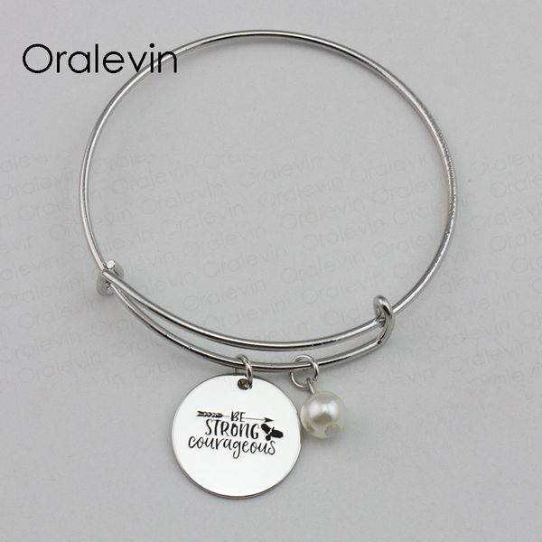 be strong courageous inspirational hand stamped engraved custom pendant female bracelet bangle gift jewelry, #ln2152b, Black
be strong courageous inspirational hand stamped engraved custom pendant female bracelet bangle gift jewelry, #ln2152b, Black