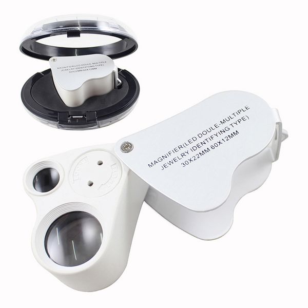 2 in 1 30x 60x illuminati magnifier glass loupe dual lens lam jewelry appraisal tool with led light folding loupes dhl ing
2 in 1 30x 60x illuminati magnifier glass loupe dual lens lam jewelry appraisal tool with led light folding loupes dhl ing