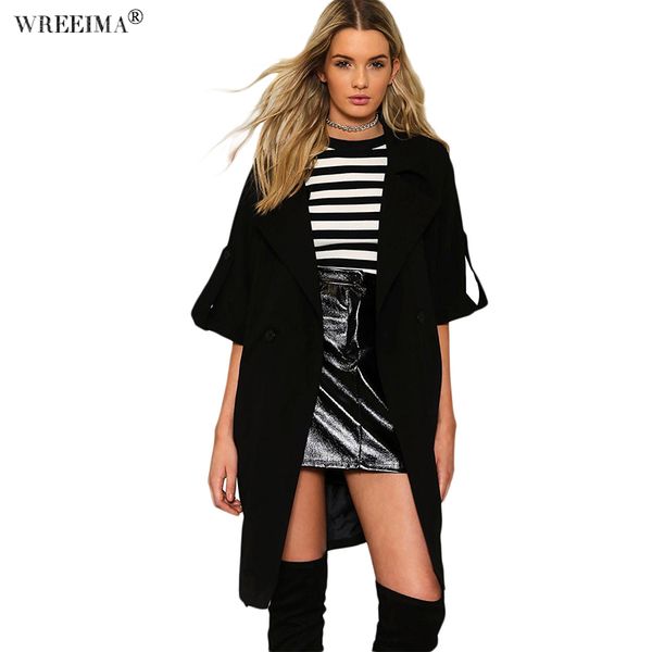 wreeima women long trench cardigan casual coat 2018 autumn lapel half sleeve loose solid ladies black outwear plus size s-2xl, Tan;black
wreeima women long trench cardigan casual coat 2018 autumn lapel half sleeve loose solid ladies black outwear plus size s-2xl, Tan;black