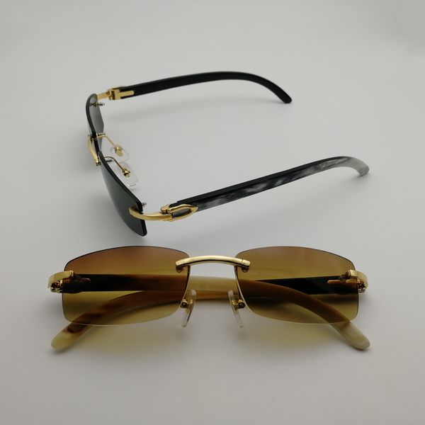 vintage black mix white buffalo horn small lens sunglasses men wooden shades rimless eyewear retro style for driving club 012s, White;black
vintage black mix white buffalo horn small lens sunglasses men wooden shades rimless eyewear retro style for driving club 012s, White;black