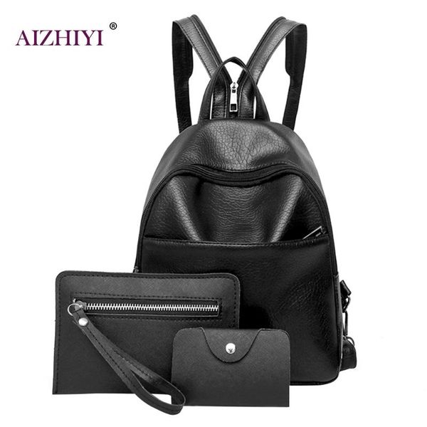 3pcs/set backpack women black backpack pu leather bookbags school backpacbags for teenage girls bagpack backbag day clutch
3pcs/set backpack women black backpack pu leather bookbags school backpacbags for teenage girls bagpack backbag day clutch