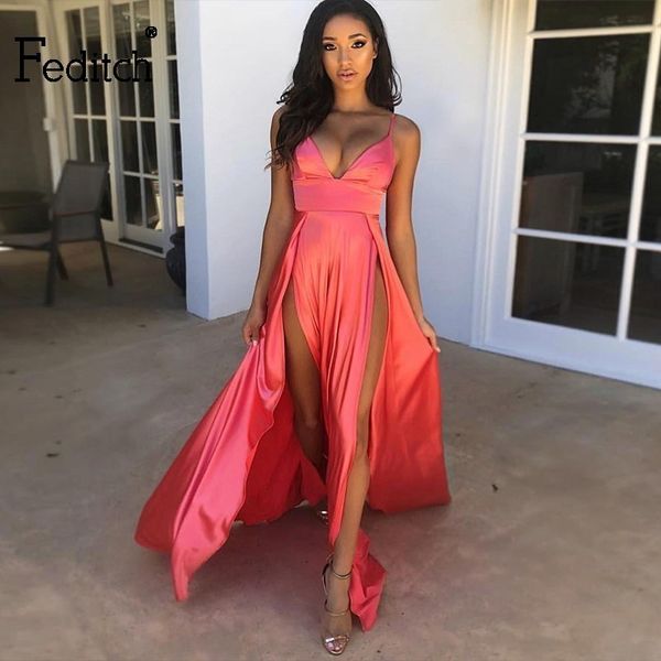 yissang satin high split dresses women summer spaghetti strap elegant maxi dress long party dress v neck vestidos 2018, White;black
yissang satin high split dresses women summer spaghetti strap elegant maxi dress long party dress v neck vestidos 2018, White;black
