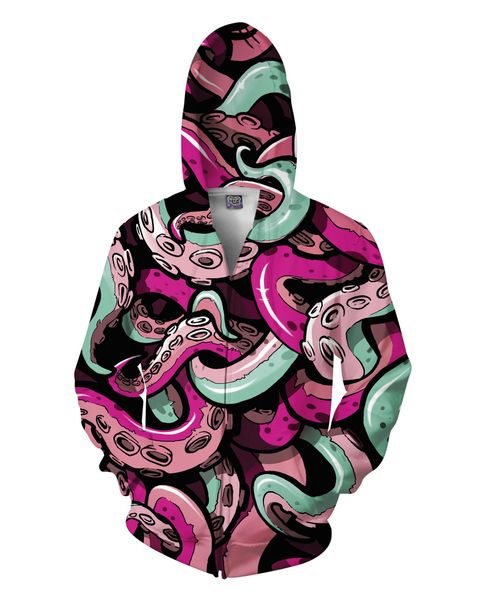 2018 fashion women/men colorful ocs tentacles funny 3d print casual zipper hoodies sweatshirts, Black
2018 fashion women/men colorful ocs tentacles funny 3d print casual zipper hoodies sweatshirts, Black
