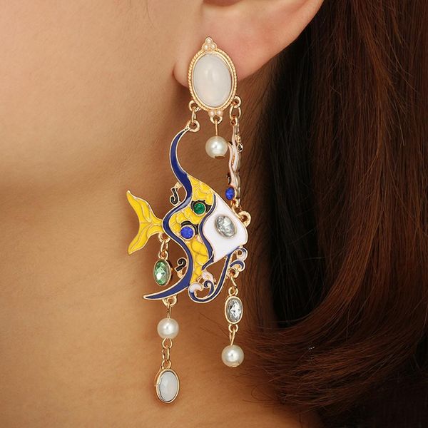 fashion tropical fish faux pearl long dangle ear drop woman earrings jewelry hot, Silver
fashion tropical fish faux pearl long dangle ear drop woman earrings jewelry hot, Silver