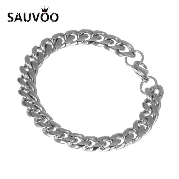 sauvoo silver color stainless steel link chain bracelets with lobster clasp simple punk style bracelet bangles for men jewelry, Black
sauvoo silver color stainless steel link chain bracelets with lobster clasp simple punk style bracelet bangles for men jewelry, Black