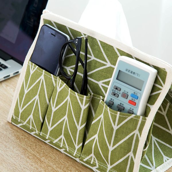 tissue holder bag 3 pockets tissue dress cloth box tv remove holder cover case for paper multifunctional nakpin dispenser
