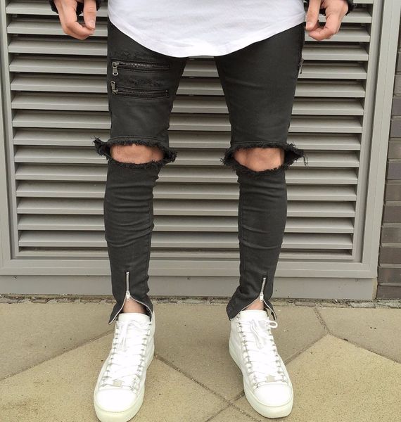 2018 fashion casual knee damage cutting distressed biker elastic jeans high street hip hop denim cargo trousers men, Blue
2018 fashion casual knee damage cutting distressed biker elastic jeans high street hip hop denim cargo trousers men, Blue