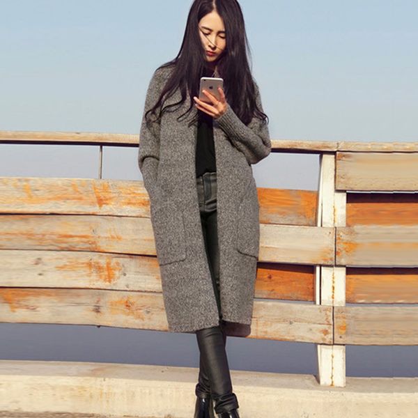 2018 autumn winter cardigan sweater women long sleeve knitted sweater casual solid scarf collar cardigans sweaters sueter mujer, White;black
2018 autumn winter cardigan sweater women long sleeve knitted sweater casual solid scarf collar cardigans sweaters sueter mujer, White;black