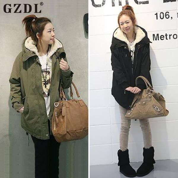 wholesale- gzdl fashion women winter coat long sleeve zipper thicken fleece hooded parka overcoat autumn jackets outerwear femininas cl0098, Black
wholesale- gzdl fashion women winter coat long sleeve zipper thicken fleece hooded parka overcoat autumn jackets outerwear femininas cl0098, Black
