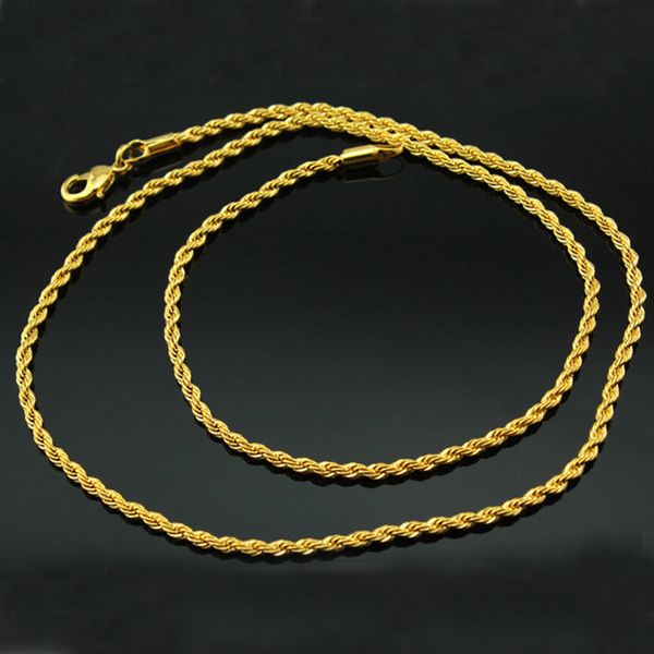 18k real gold plated stainless steel rope chain necklace for men gold chains fashion jewelry gift, Silver
18k real gold plated stainless steel rope chain necklace for men gold chains fashion jewelry gift, Silver