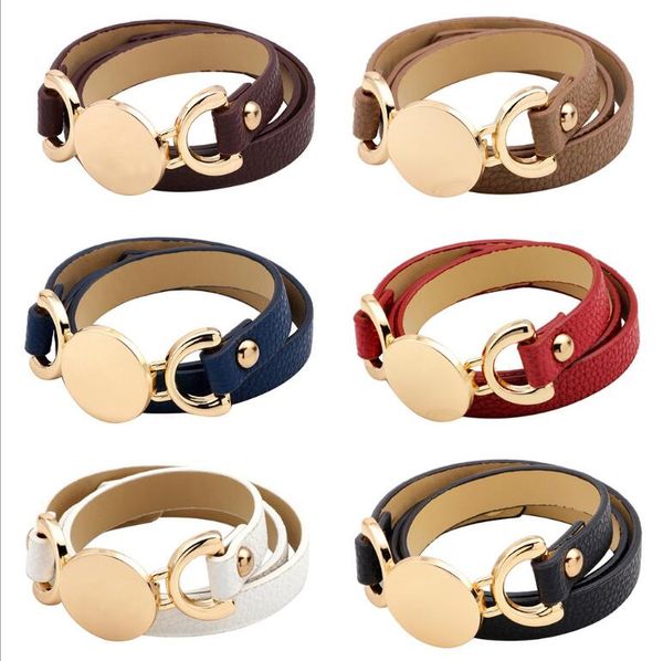 Wholesale Gold Blank Disk Multiple Wrap Leather Bracelet Women Trendy Monogram Genuine Leather Cuff Bracelets
Wholesale Gold Blank Disk Multiple Wrap Leather Bracelet Women Trendy Monogram Genuine Leather Cuff Bracelets