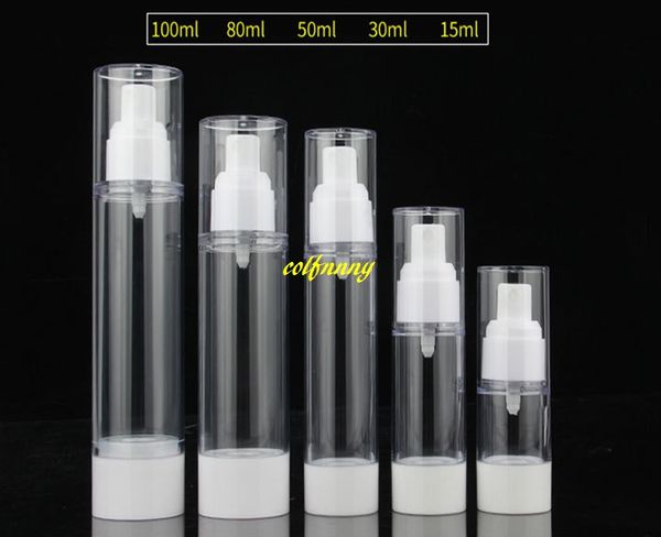 100pcs/lot fast shipping 15ml 30ml 50ml 80ml 100ml vacuum refillable lotion bottles airless pump bottle makeup tools
100pcs/lot fast shipping 15ml 30ml 50ml 80ml 100ml vacuum refillable lotion bottles airless pump bottle makeup tools