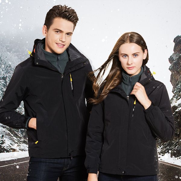 outdoor autumn and winter jackets for men and women three in one two sets of detachable plus velvet mountaineering clothing, Black;brown
outdoor autumn and winter jackets for men and women three in one two sets of detachable plus velvet mountaineering clothing, Black;brown