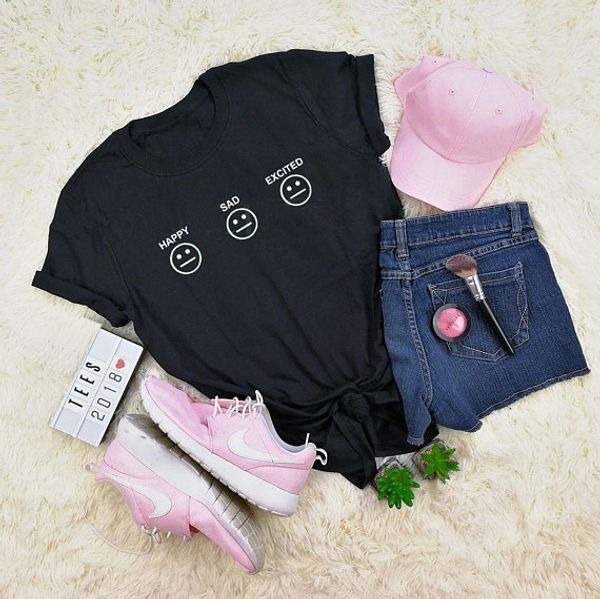 happy sad excited t-shirt women fashion graphic funny slogan tees kawaii expression harajuku grunge goth babygirl t shirt, White
happy sad excited t-shirt women fashion graphic funny slogan tees kawaii expression harajuku grunge goth babygirl t shirt, White