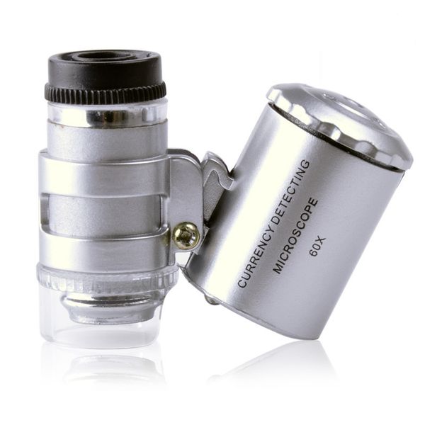 mini pocket 60 times magnifying glass microscope with ultraviolet light and led light collection an indispensable tool with retail box
mini pocket 60 times magnifying glass microscope with ultraviolet light and led light collection an indispensable tool with retail box