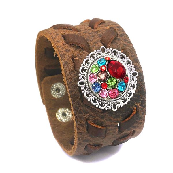 wholesale 010 genuine leather handmade fit 18mm snap button bracelet interchangeable charm jewelry for women men gift, Golden;silver
wholesale 010 genuine leather handmade fit 18mm snap button bracelet interchangeable charm jewelry for women men gift, Golden;silver