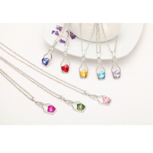 fashion style bottles and love crystal pendant necklace diamond alloy necklace sweater necklace locket jewelry, Silver
fashion style bottles and love crystal pendant necklace diamond alloy necklace sweater necklace locket jewelry, Silver