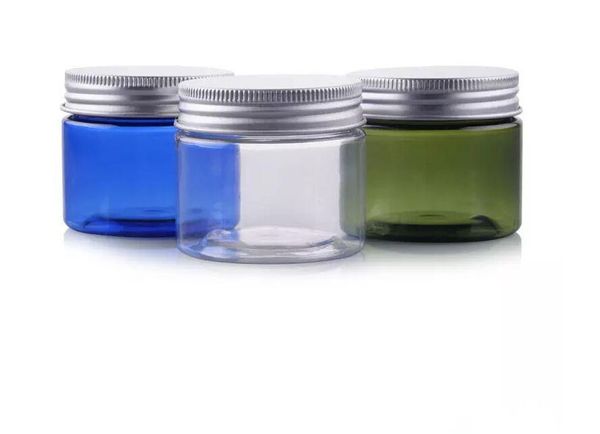 new arrived 50g transparent small plastic pet jars with aluminum lid blue color empty cosmetic sample jar with lid
new arrived 50g transparent small plastic pet jars with aluminum lid blue color empty cosmetic sample jar with lid