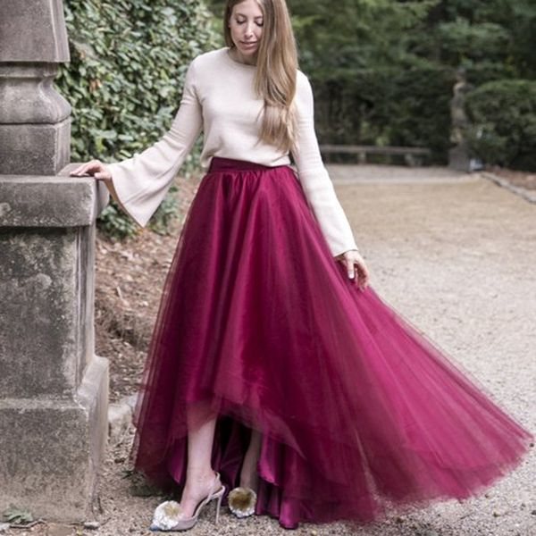 elegant burgundy long high low tulle skirts women long bridal tutu skirt zipper asymmetrical bridesmaid skirt tulle 2018, Black
elegant burgundy long high low tulle skirts women long bridal tutu skirt zipper asymmetrical bridesmaid skirt tulle 2018, Black