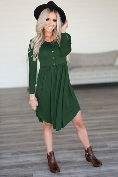 women long sleeve casual button front pleated loose swing t-shirt midi dress 2018 dhl loose fit casual tunic t shirt dress, Black;gray
women long sleeve casual button front pleated loose swing t-shirt midi dress 2018 dhl loose fit casual tunic t shirt dress, Black;gray