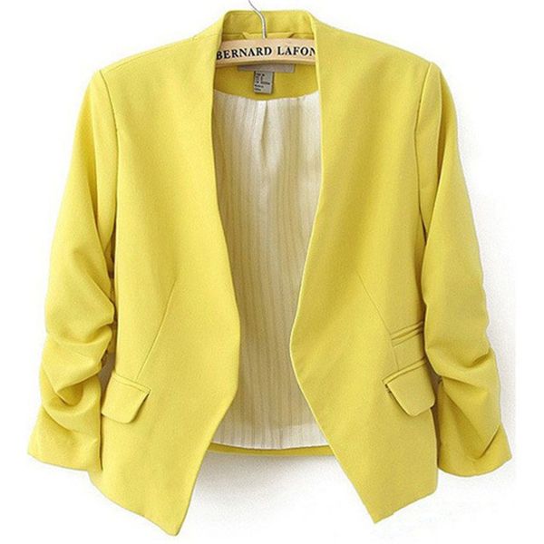 womens candy color blazer suit long sleeve without the button small suit jacket female participants in ladies blazer coat jacket, White;black
womens candy color blazer suit long sleeve without the button small suit jacket female participants in ladies blazer coat jacket, White;black