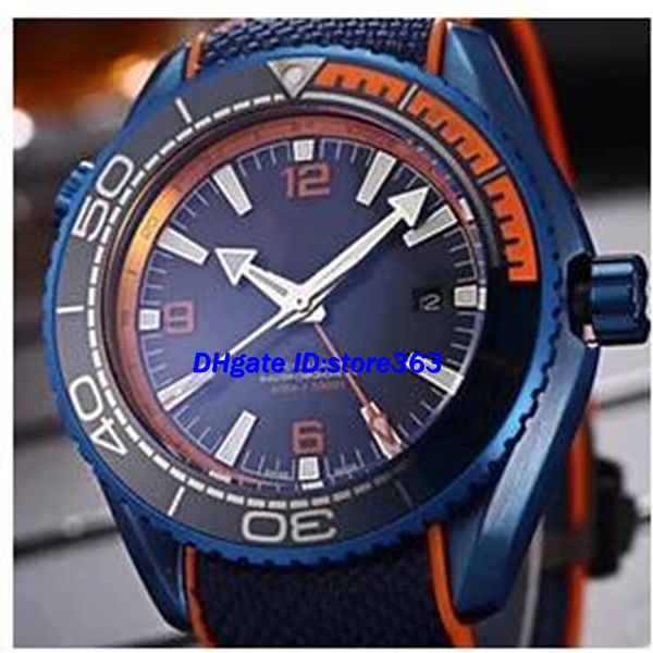 

luxury watch luxury planet ocean 215.92.46.22.01.001 blue mens automatic watches gmt work 45.5mm deep dive 600m cal 8906 wrist w, Slivery;brown