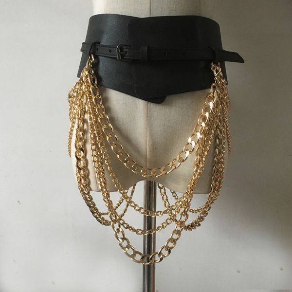 new fashion nightclub punk metal chain long tassel waist belt wide leather slim belt for women girdle dress decoration, Black;brown
new fashion nightclub punk metal chain long tassel waist belt wide leather slim belt for women girdle dress decoration, Black;brown