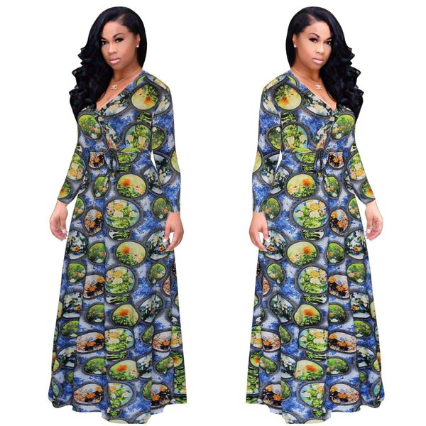 2018 spring summer women fashion long sleeves deep v digital printing european style fashion big skirt waist belt dresses mujer vestidos, Black;gray
2018 spring summer women fashion long sleeves deep v digital printing european style fashion big skirt waist belt dresses mujer vestidos, Black;gray