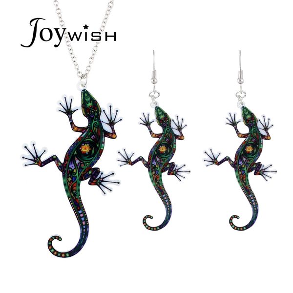 joywish punk rock style jewelry silver color long chain with colorful gecko shape pendant necklace and drop earrings for women
joywish punk rock style jewelry silver color long chain with colorful gecko shape pendant necklace and drop earrings for women