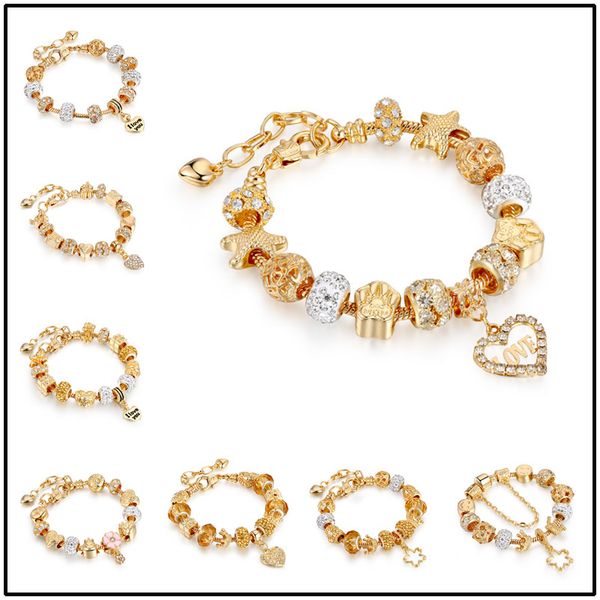 21styles Golden Charm Strands Chains for European Glas Alloy Beads 19~21cm Bangle Bracelets DIY Jewelry Beaded Links
21styles Golden Charm Strands Chains for European Glas Alloy Beads 19~21cm Bangle Bracelets DIY Jewelry Beaded Links