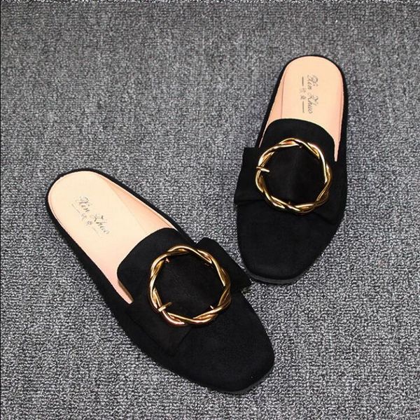 spring and summer slippers new square toe flat women wear sandals mules shoes large size 41-44 small size 31 32, Black
spring and summer slippers new square toe flat women wear sandals mules shoes large size 41-44 small size 31 32, Black