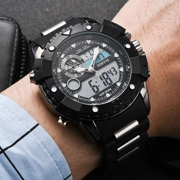 multi-function outdoor waterproof electronic watch dual display watch glow-in-the-dark calendar week display and other functions 2018, Slivery;brown
multi-function outdoor waterproof electronic watch dual display watch glow-in-the-dark calendar week display and other functions 2018, Slivery;brown