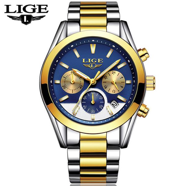 mens watches lige men's fashion business quartz watch men waterproof full steel sport watch relogio masculino, Slivery;brown
mens watches lige men's fashion business quartz watch men waterproof full steel sport watch relogio masculino, Slivery;brown