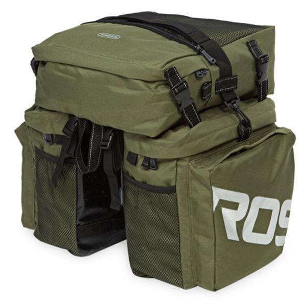 

roswheel bike bags 37l mtb mountain bike rack bag 3 in 1 multifunction road bicycle pannier rear seat trunk bag