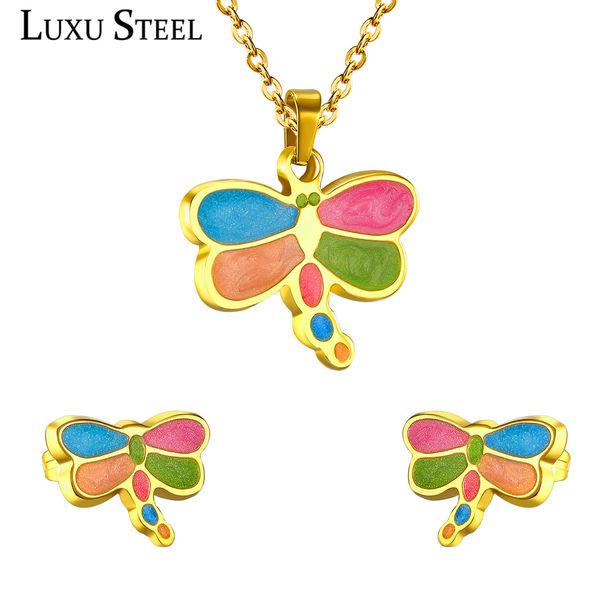 luxusteel new gold/silver color sweet dragonfly pendant jewelry ensemble for women gift with chain
luxusteel new gold/silver color sweet dragonfly pendant jewelry ensemble for women gift with chain