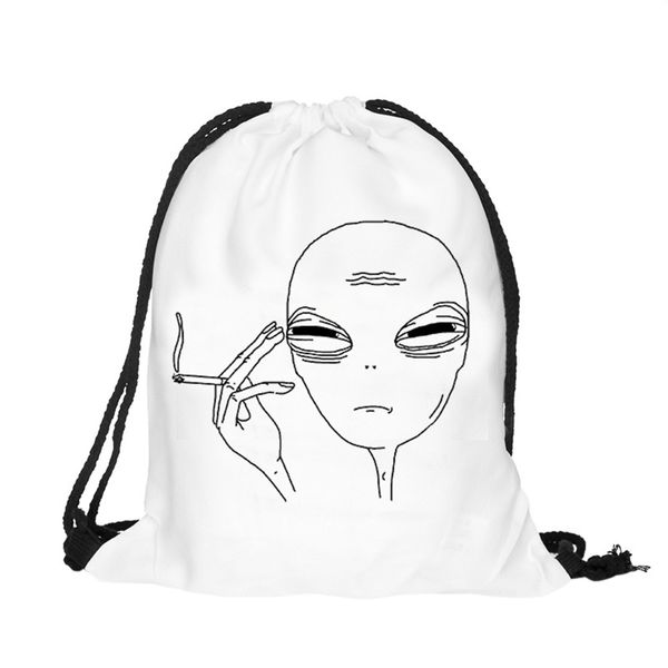 new drawstring bags for women lady girl 3d printing bags drawstring canvas bag feminina