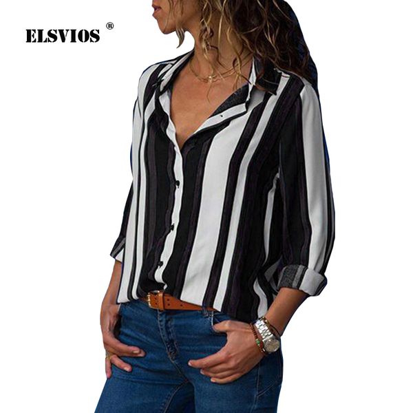 elsvios women's floral cuffed long sleeve shirt chiffon blouse 2018 casual turn-down collar button striped print blusas, White
elsvios women's floral cuffed long sleeve shirt chiffon blouse 2018 casual turn-down collar button striped print blusas, White