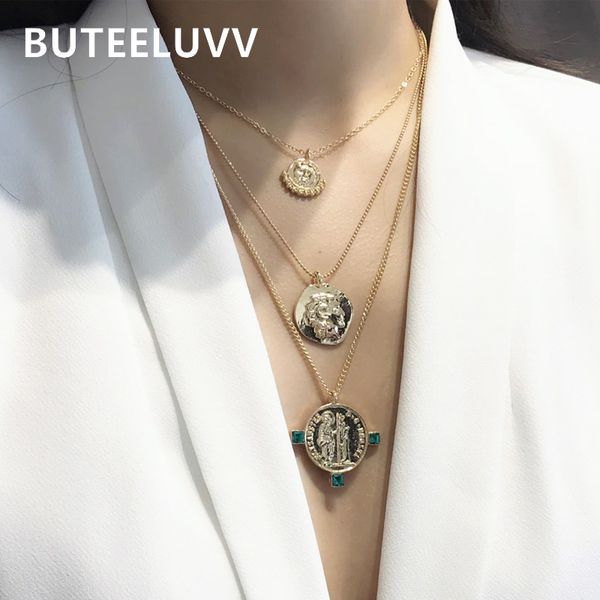 buteeluvv vreative figure coin pendant necklace fashion jewelry vintage gold color triple layered chain necklace for women, Silver
buteeluvv vreative figure coin pendant necklace fashion jewelry vintage gold color triple layered chain necklace for women, Silver