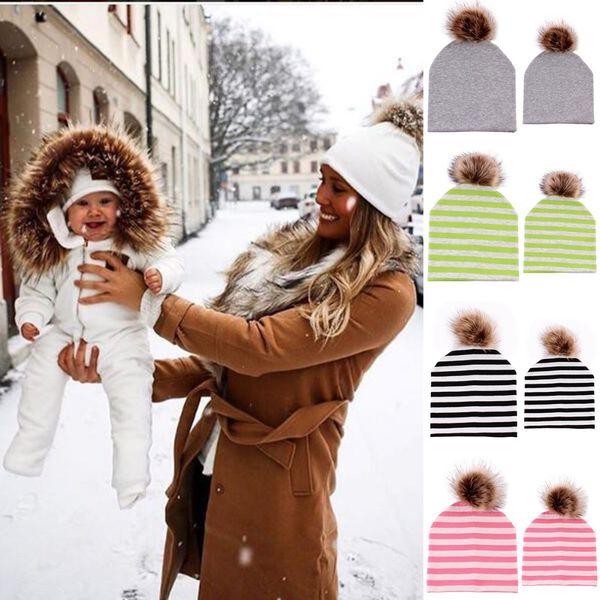 puseky 2pc/set winter warm double-layer cotton striped cap fur pompom ball beanies cap mom baby boys girls family matching hats, Yellow
puseky 2pc/set winter warm double-layer cotton striped cap fur pompom ball beanies cap mom baby boys girls family matching hats, Yellow